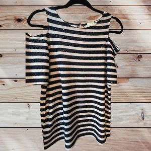 Chico's Women's Short Sleeve Cold Shoulder Top